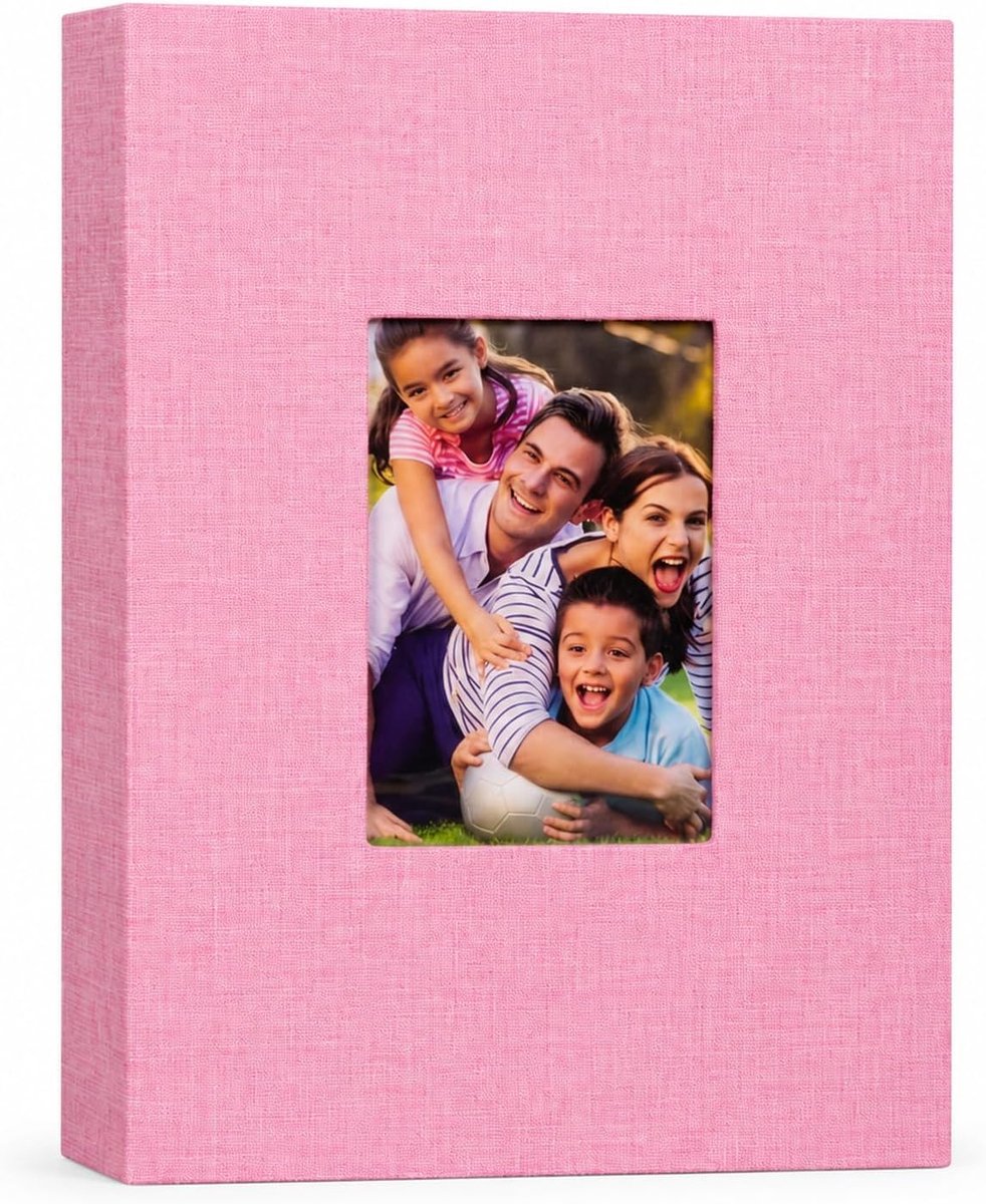Fotoalbum 10x15 voor 300 foto's - linnen omslag - transparante binnenpagina's - perfect voor herinneringen - ShopVlot