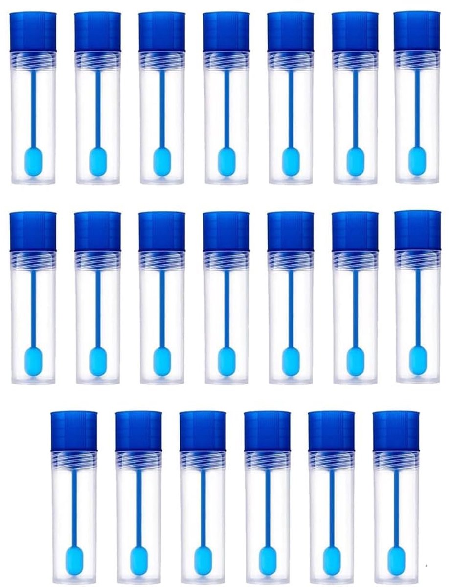 Set van 20 reageerbuizen 15 ml - kunststof - schroefsluiting - ideaal voor huisdierenanalyse - ShopVlot