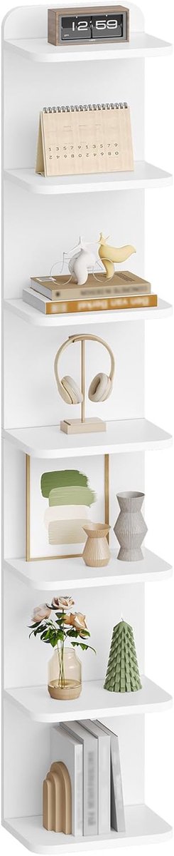 Hzuaneri wandplank set, vrijstaande plank met 7 niveaus,186 cm,wit