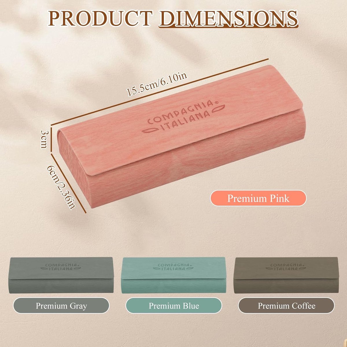 Brilcase, 15.5 x 6 x 3 cm - Hardcase van PU leer - Inclusief schoonmaakdoek - Ideaal voor bescherming van brillen - ShopVlot