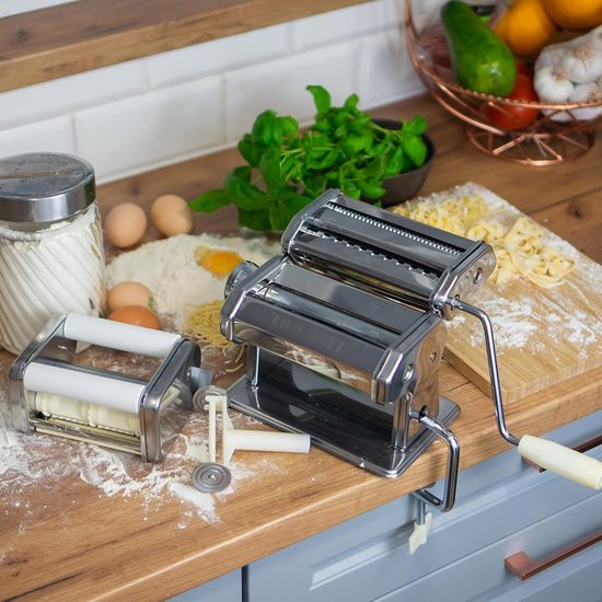 Pastamachine en raviolimaker - handmatig - roestvrij staal - maak verse pasta thuis - ShopVlot van Pastamachine — afbeelding 5