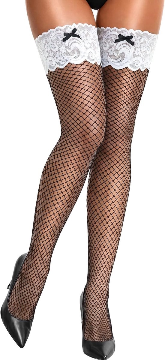 Dameskousen - Kanten netkousen - Jarretelkousen met antislip siliconen - Perfect voor een sexy uitstraling - ShopVlot