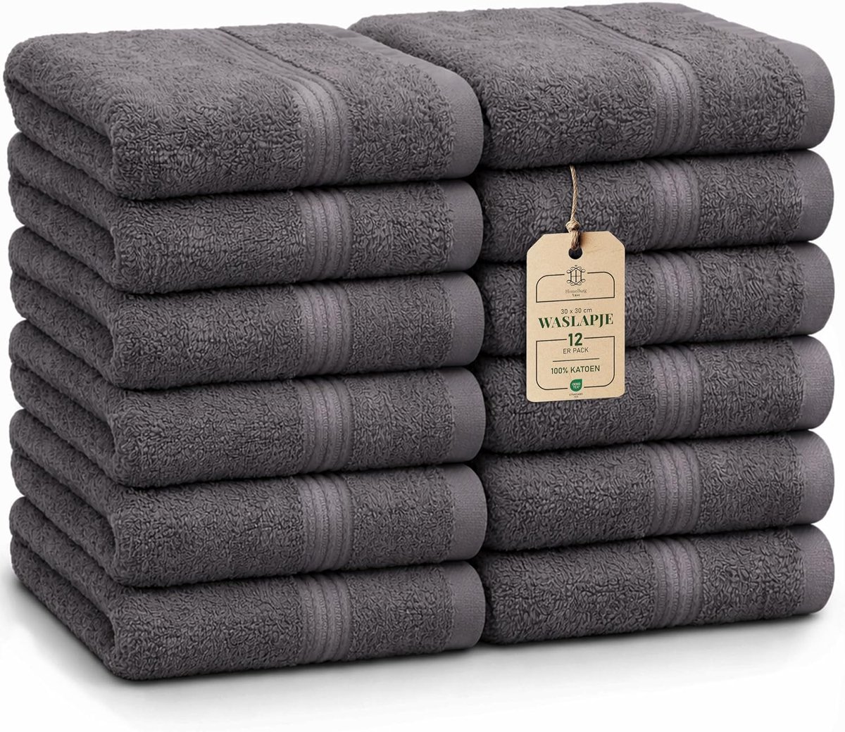 Washandjes set van 12 - 100% katoen - zacht en absorberend - ideaal voor dagelijks gebruik - ShopVlot