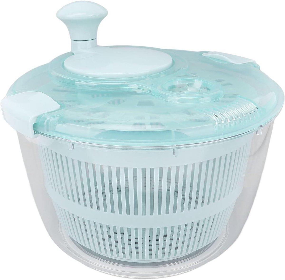 Saladespinner met Kom - Groente Wasmachine - Salades Maken - Eenvoudige Bediening - 5 Liter - Meerblauw