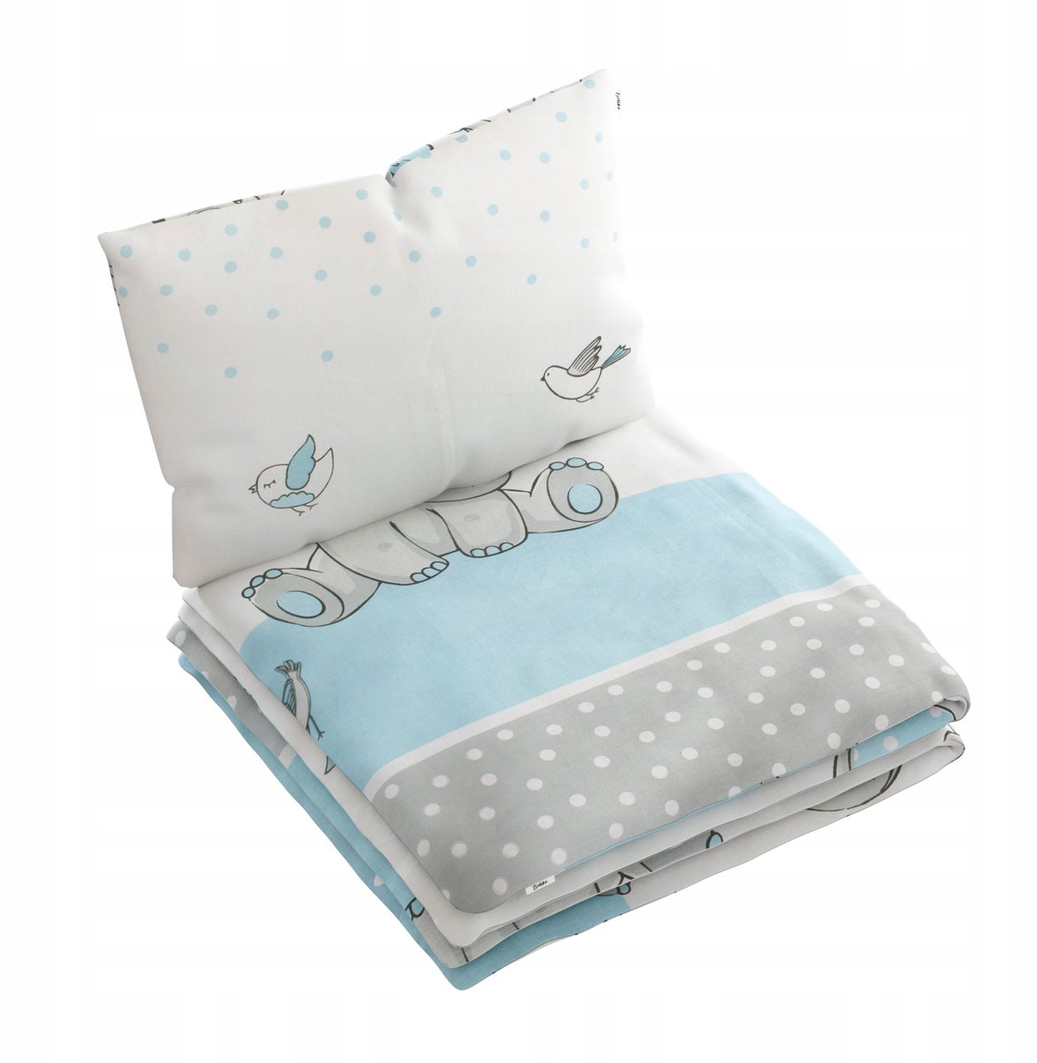 Babybeddengoedset 120x90 cm - Katoen met olifantenprint
