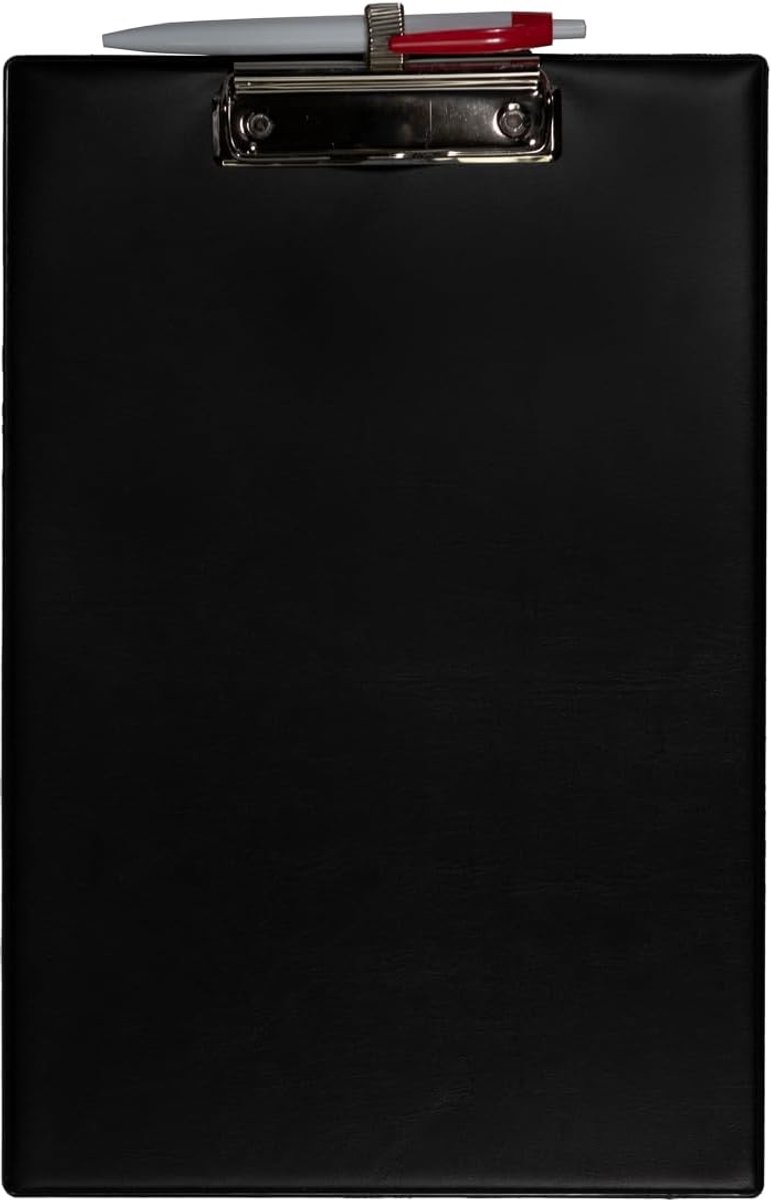 Clipboard DIN A4 black (Made in Germany) with holder for ballpoint pen incl. ballpoint pen - ShopVlot