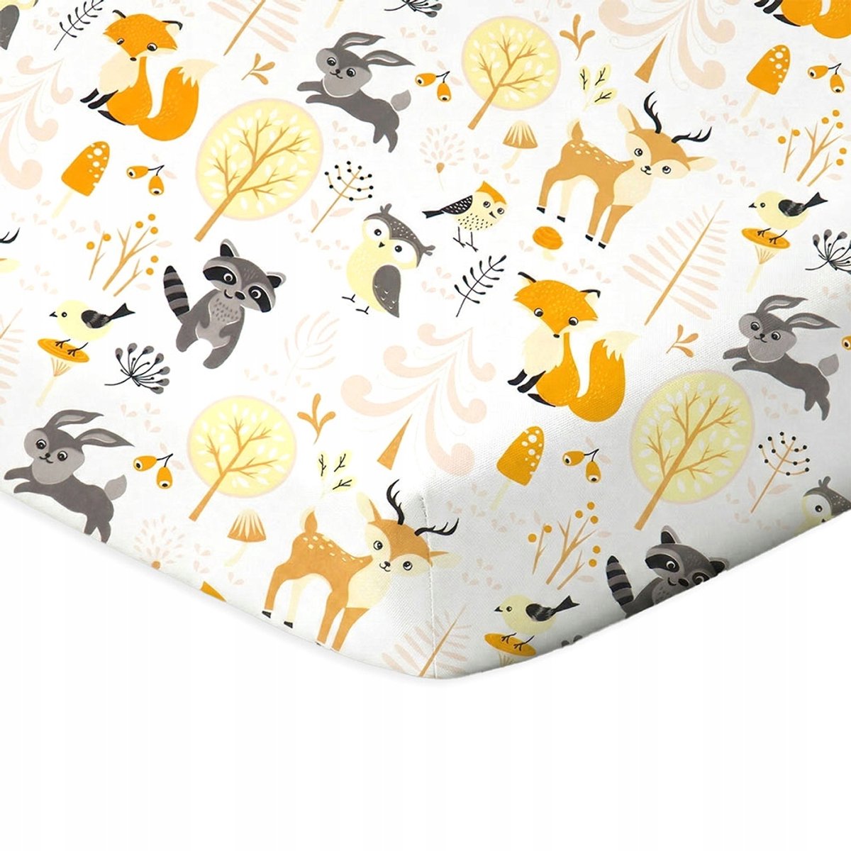 Hoeslaken met elastiek 80x180 cm, 100% katoen, met dierenprint
