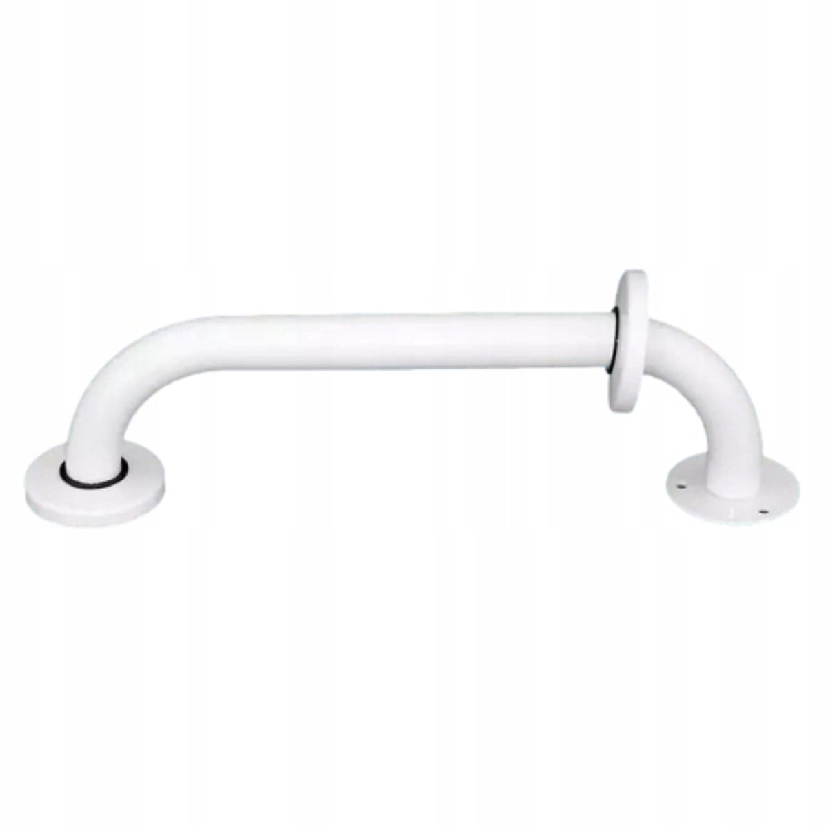 Witte badgreep 30cm, Ø 32mm, met afdekplaatjes