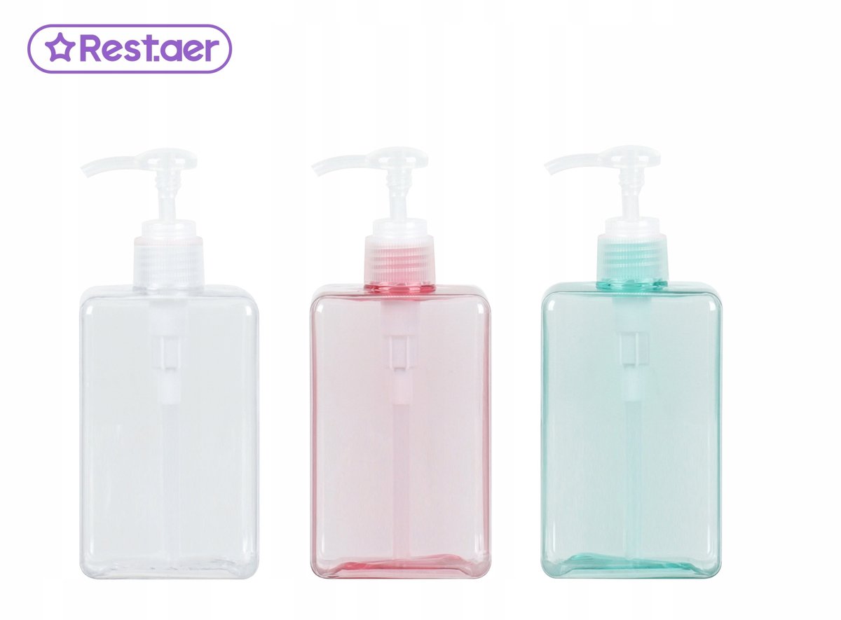 Vierkante fles 450 ml met pomp - Veelzijdig gebruik