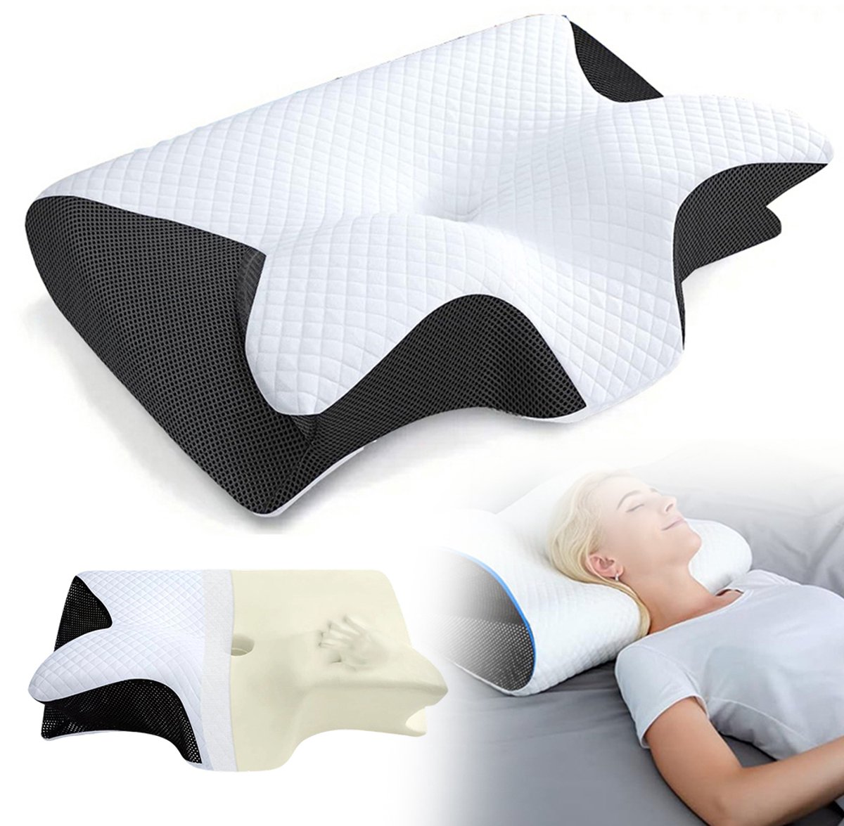 Ergonomische Cervicale Kussen met Traagschuim voor Optimale Slaapondersteuning