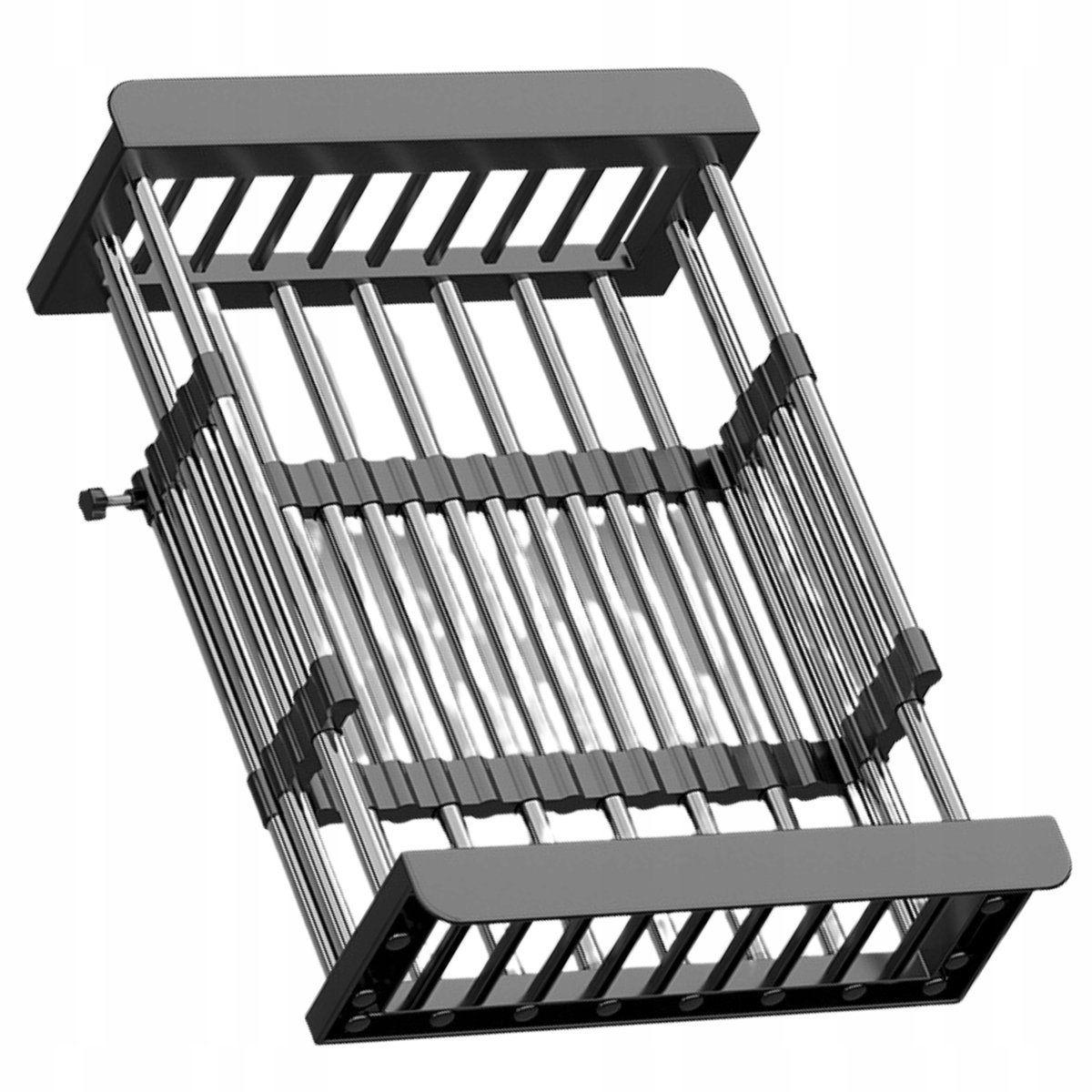 Verstelbare Zwarte Spoelbak Organizer - RVS - 29,5-47,5cm