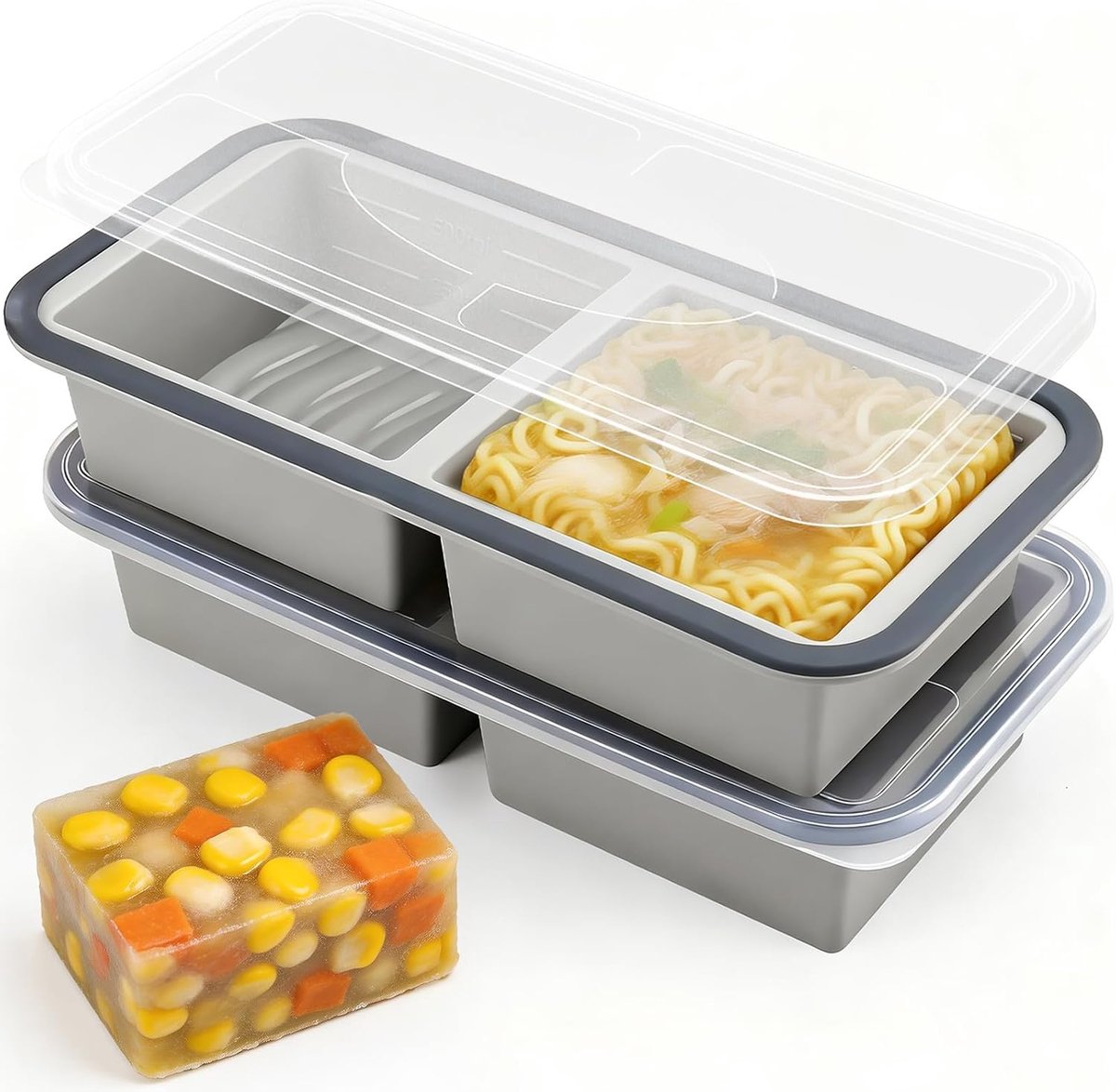 Souper Cubes - 2 Stuks - Silicone Vriesvorm - Lekvrije Deksel - Ideaal voor Soep en Bouillon - ShopVlot