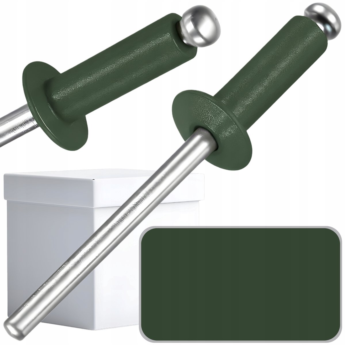 500x Klinknagels 4.8x10 mm - RAL 6020 Groen, Aluminium Kop & Verzinkte Staal Nagel