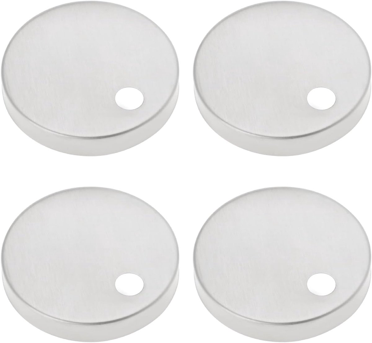Store 4 Stks Toiletbril Scharnier Cover 55mm Diameter Toiletbril Scharnier Bevestigingen Covers Rvs Toilet Pan Top Bevestiging Decoratieve Covers Set, Zilver