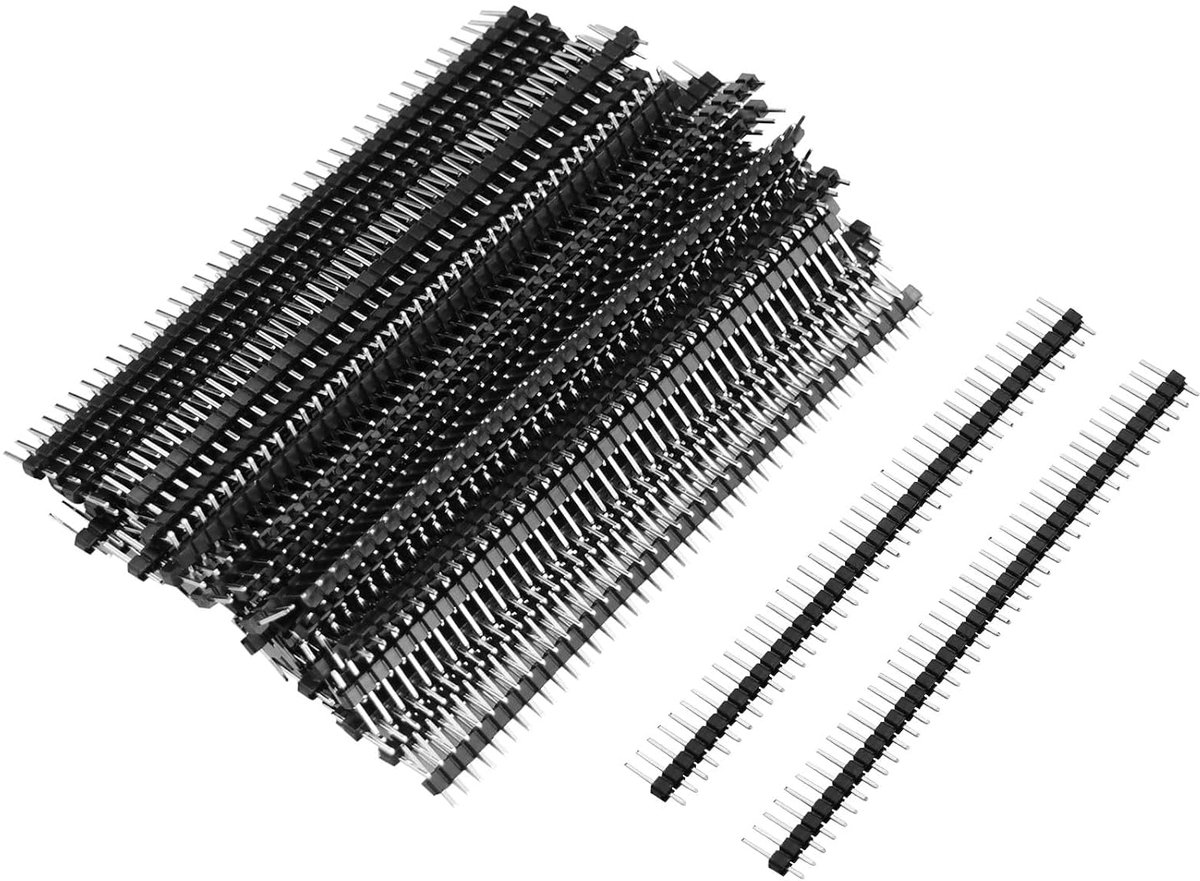 2,54 mm Pitch Straight Single Row metalen header connector 1x40 pins (50 stuks, zwart)
