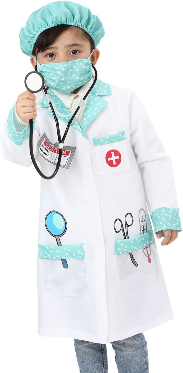 Party Unisex kinderen dokterskostuum dokter rollenspel set stijl A 3-5 jaar