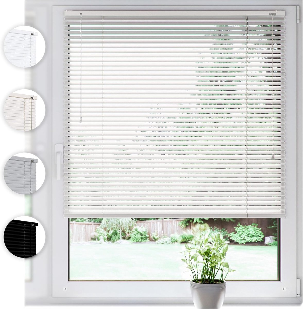 Aluminium Jaloezie voor Binnenshuis 80x220cm Klemmfix Wit | incl. Klemclips, Lamellenjaloezie, Zonder Boren, inkijk-, verblindings-, Lichtbescherming en zonwering, voor ramen en deuren