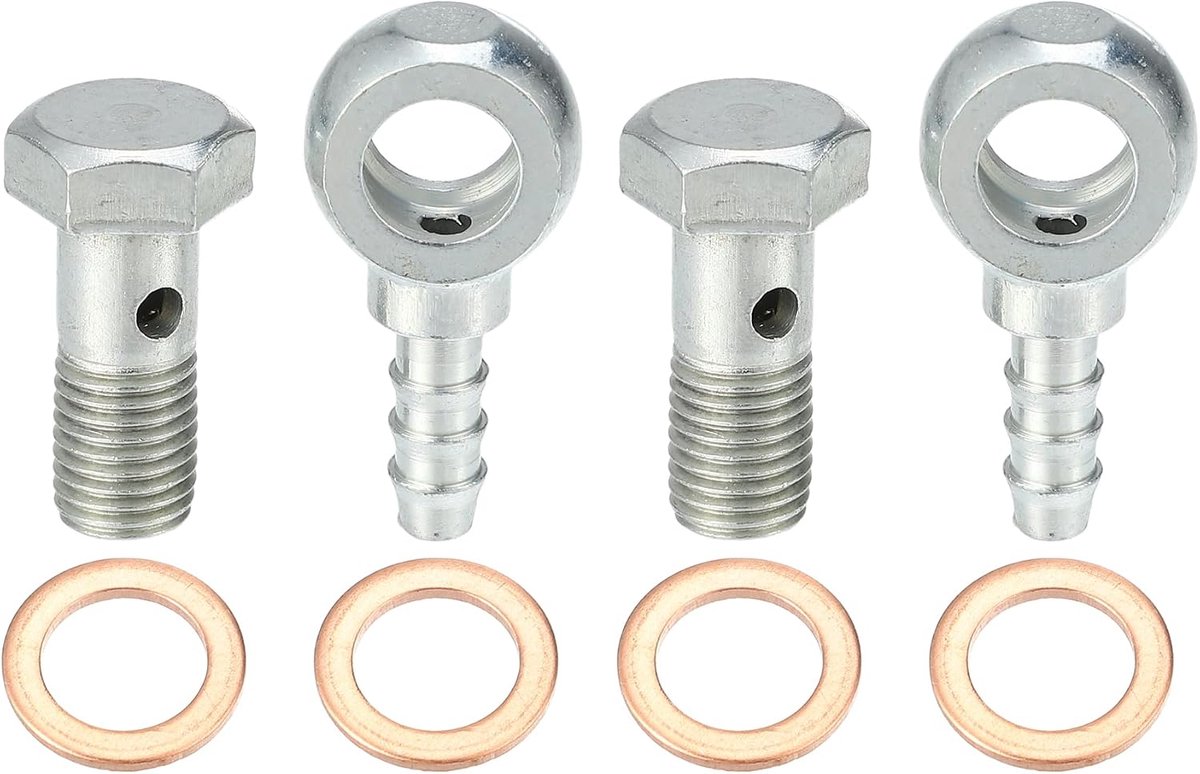 ABSOPRO 8mm ID 6mm OD Banjo Fitting Brandstofleiding Adapter Connector - 8 Stuks
