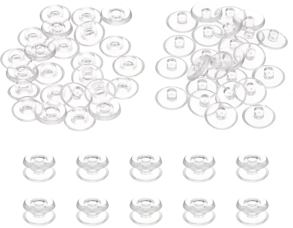 M5 x 2,5 mm kunststof bindpalen, 24 sets kunststof Chicago schroeven bindingsschroef klinknagels drukknop voor leer scrapbook fotoalbums, transparant