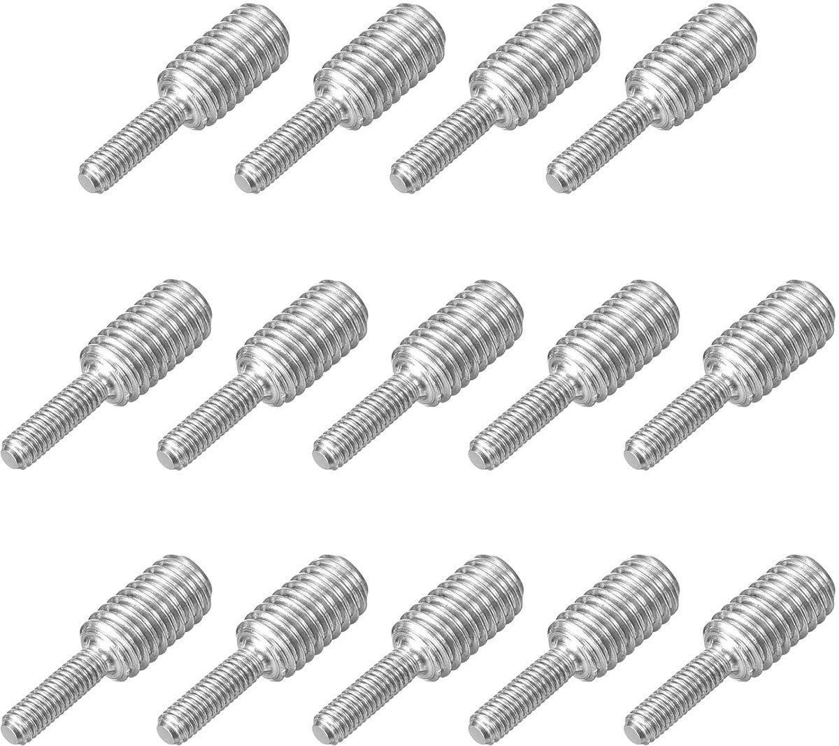 M3 x 10 mm tot M6 x 10 mm dubbelzijdige schroefbouten, 14 stuks 304 roestvrij stalen schroefdraad reduceeradapter voor meubelmachinemontage bevestiging