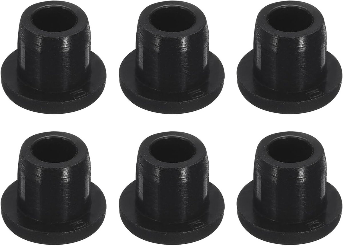 6 stuks zwarte stekkergaten, H10 waterdichte rubberen knopstekker voor 9-10 mm gat