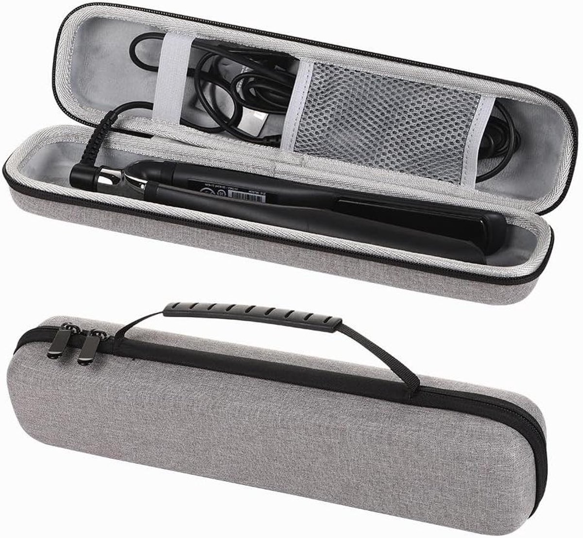 Stijltang Opbergtas - Reis Krultang Doos - Styling Tools Beschermen - Harde Schaal Waterdicht - 35.5 cm Lengte - Grijs