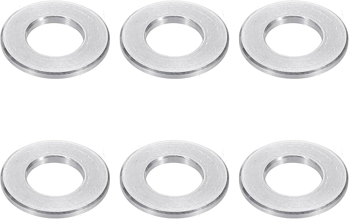 M8 Aluminium Spacers, 6 Stks Metalen Spacers Aluminium 8.2mm ID x 16mm OD x 1.5mm L Aluminium Spacer Schroef Standoff Ronde voor 5/16 of M8 Schroefbouten
