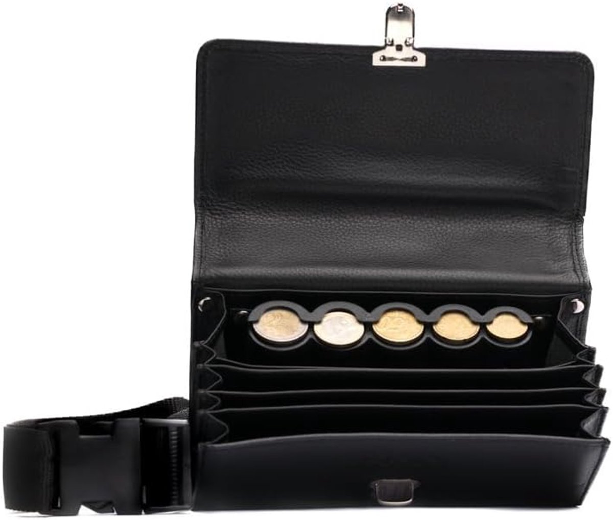 Horeca wallet - Coin holder - Nylon riem - Handgemaakt van echt leer - SnelShoppen