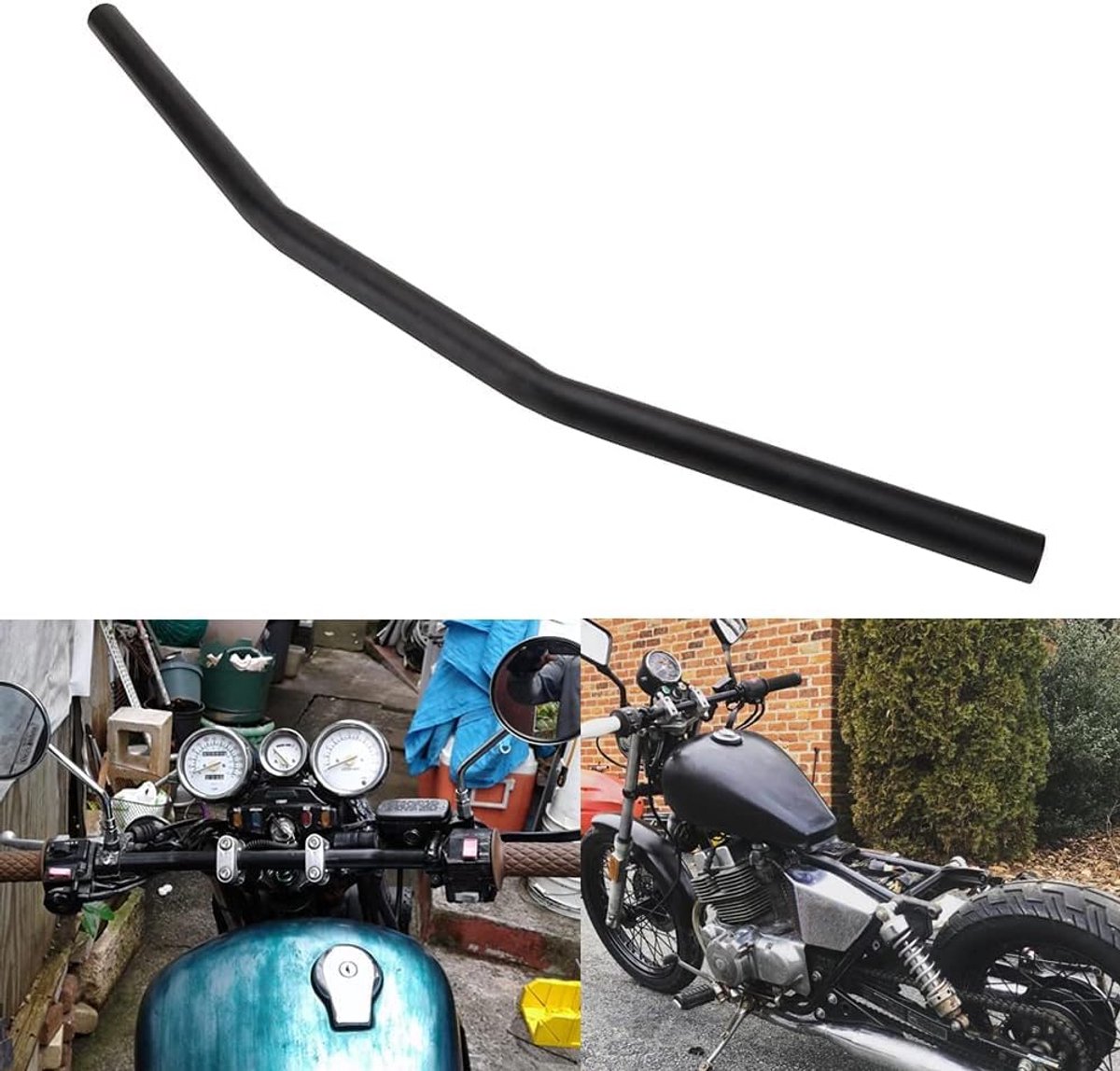 25mm 7/8 "Motorfiets Stuur Slepen Bar Voor Sportster Cruiser XL 883 1200 Custom Chopper Softail Dyna Street Bob Zwart