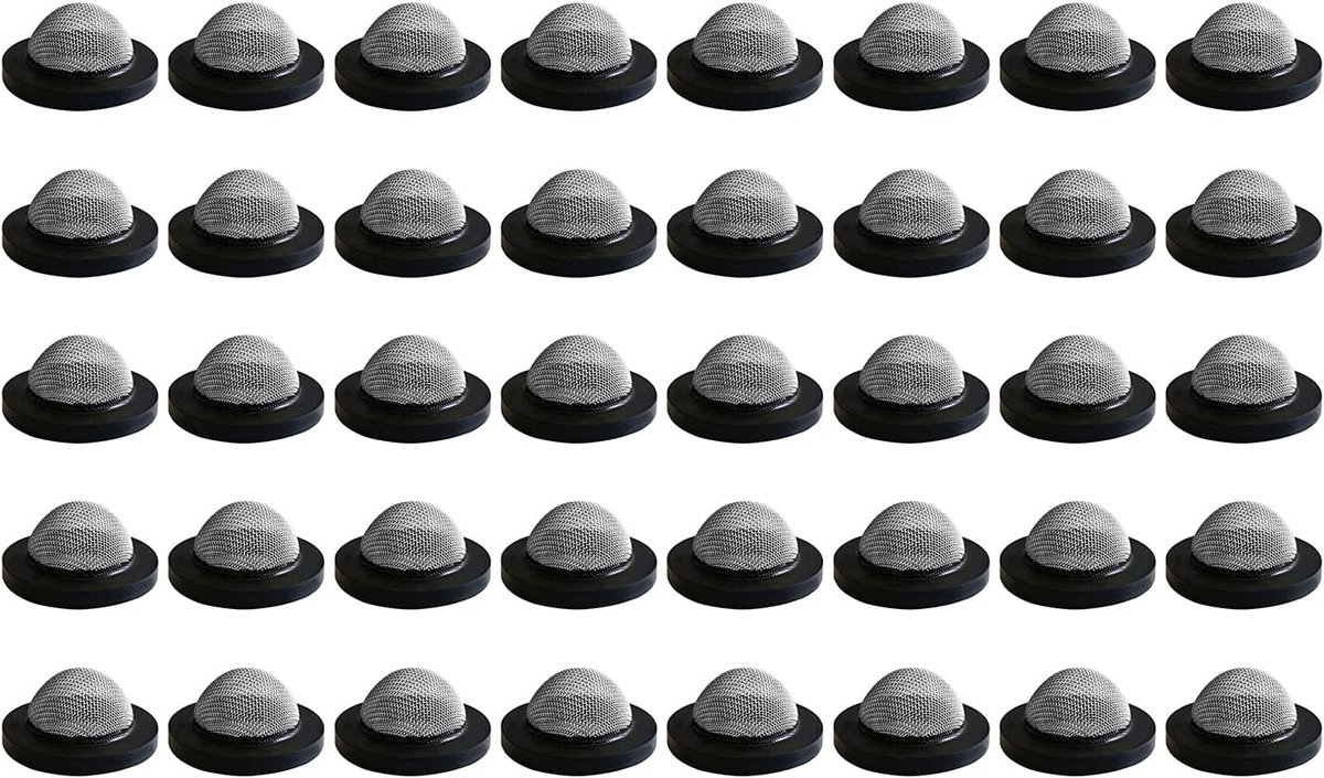 Set van 40 slangafdichtingsfilternetten douchekop, voorfilter voor Pum, roestvrijstalen rubberen sluitringen met filterrooster voor 15/8 inch douchekop en 3/4 inch tuinslangaansluiting