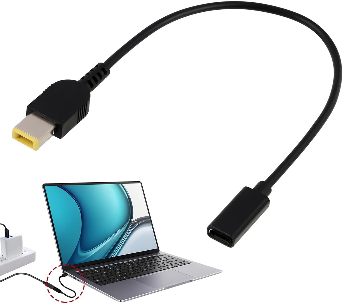 USB-C Oplaadkabel 11 x 4.5mm - Met PD Emulator - Compatibel met 65W tot 100W laders - ShopVlot