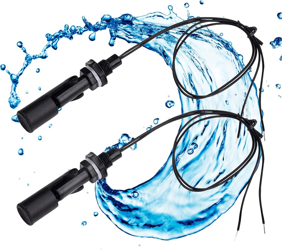 Vlotter schakelaar 2-pack - Waterniveau sensor - Corrosiebestendig - Ideaal voor aquaria en hydroponics - ShopVlot