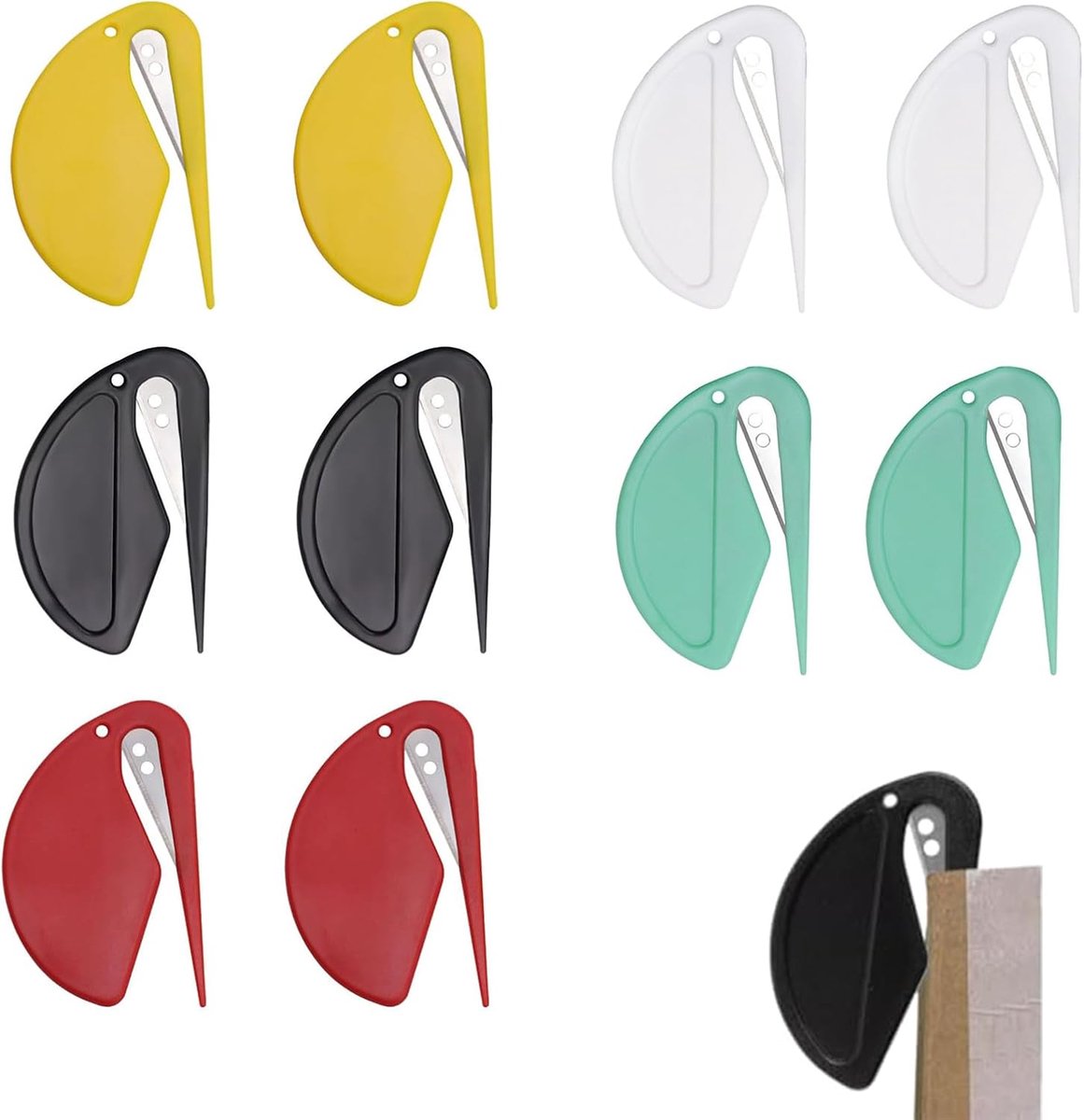 Briefopeners set van 10 - 5 kleuren - met metalen mes - ideaal voor het openen van post - ShopVlot