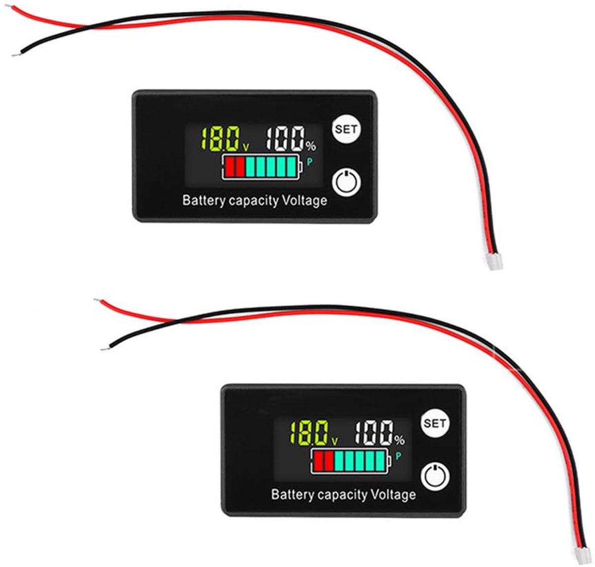 Batterijcapaciteitsmeter 12V-84V - LCD-display - Temperatuuralarm - Voor auto's en boten - ShopVlot