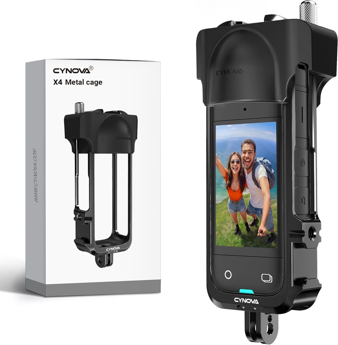 SnelShoppen - Multifunctionele Frame voor Insta360 X4 - Beschermende Case met Siliconen Lens Cover, 2 Koudshoe Bevestigingen, Extra Bescherming, Flexi