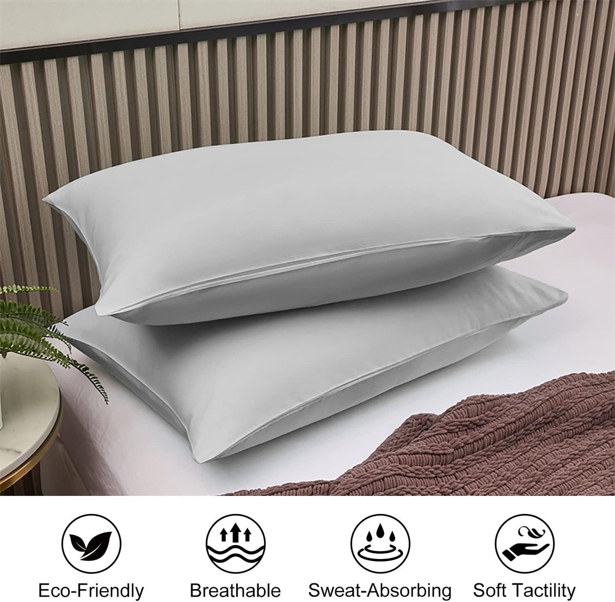 Kussenslopen 50 x 70 cm - 100% Katoen - Ademend en Zacht - Set van 2 - SnelShoppen