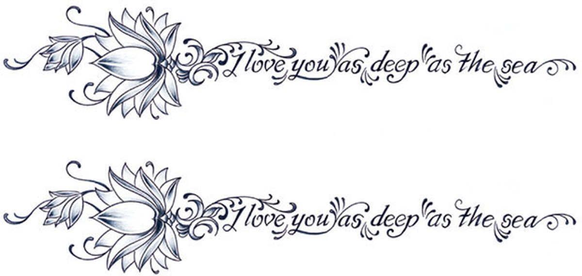 Tijdelijke tattoo liefde sierlijk 3 dagen