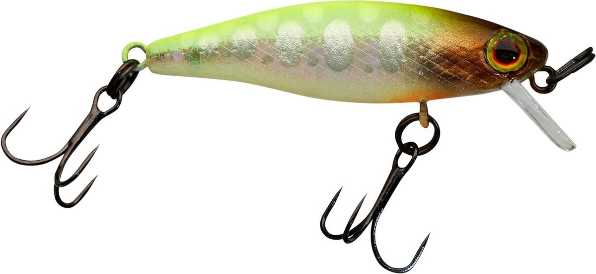 Tiny Fry Wobbler - Zwevend kunstaas - Vissen op forel - Sterke trillingen - 38 mm - Chartreuse Back Yamame