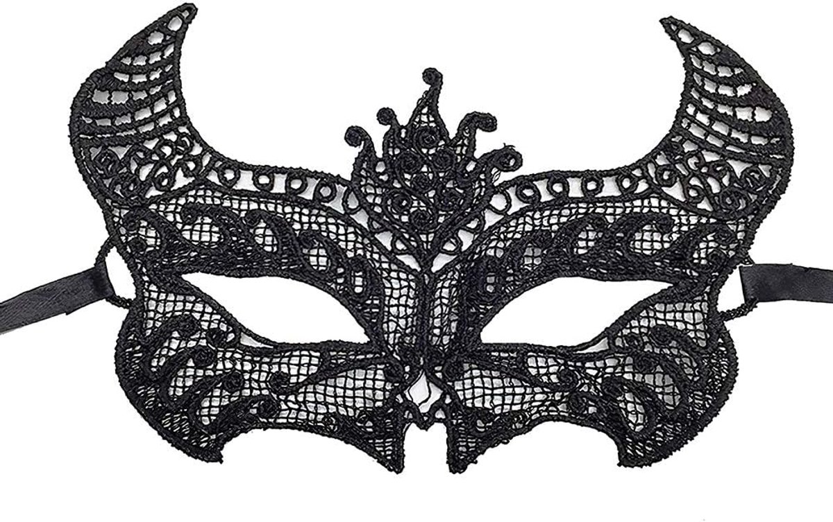 Dames Oogmasker - Zwart Kanten - Sexy Design - Perfect voor Halloween Feest - SnelShoppen