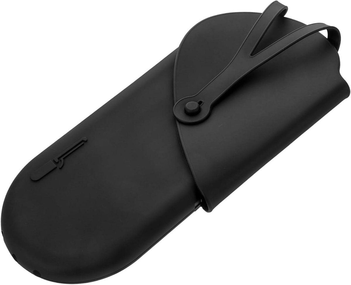 Krultang Opbergtas - Styling Tool Pouch - Hittebescherming - Hittebestendig Siliconen - 29 x 14 cm - Zwart