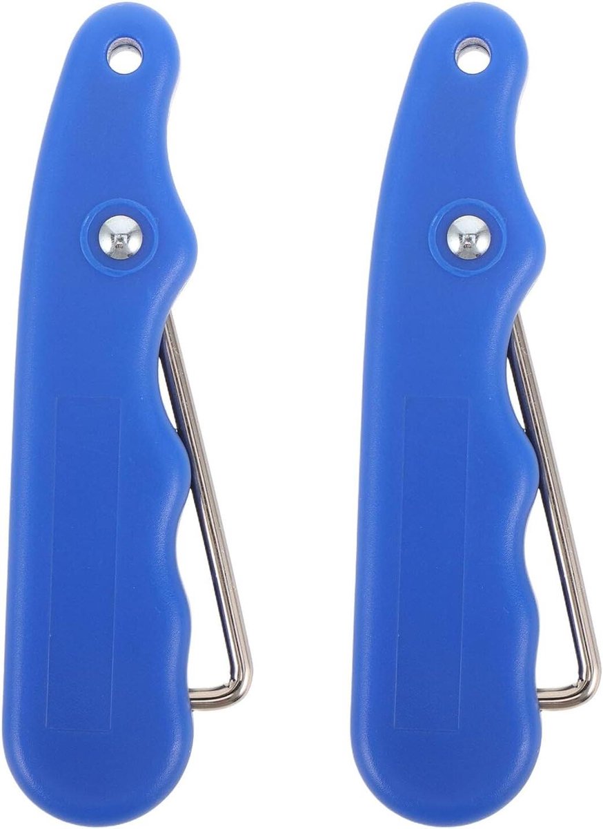Schaats Veterspanner - Veterhaak Schaatsgereedschap - Schaatsen Aantrekken - Opvouwbaar Ontwerp - 9.50X2.50X1.00CM - Blauw