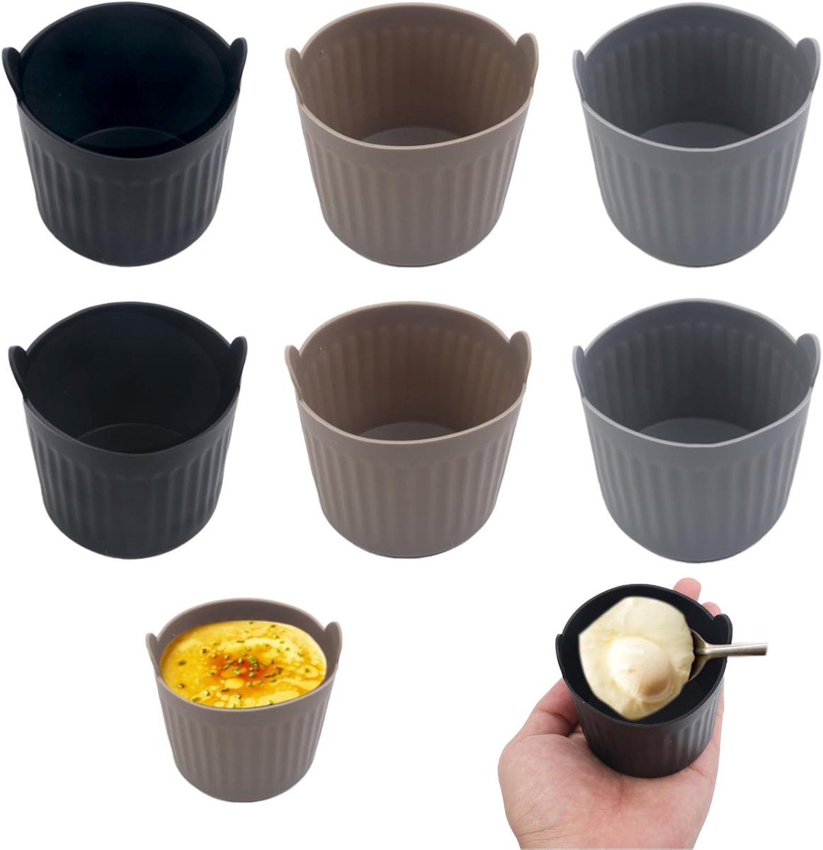 Siliconen Muffinvormen Set van 6 - Herbruikbaar en Flexibel - Voor Taarten en Puddingen - Geschikt voor Airfryer - SnelShoppen