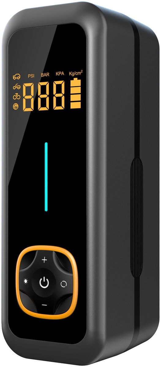 Draagbare Elektrische Luchtcompressor 12V - Digitale Display Luchtpomp voor Auto - Fiets -Motor- Scooter en Bal - Automatische Drukregeling - Snelle Oppompfunctie - LED Verlichting - USB Oplaadbare Accu - Compact Ontwerp voor Onderweg en Noodgevallen — afbeelding 2