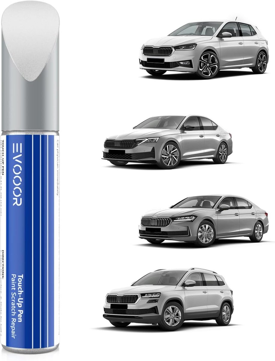 Autolak herstelpen - Brilliant Silver Metallic - Voor Skoda - Verwijdert krassen en deuken - SnelShoppen
