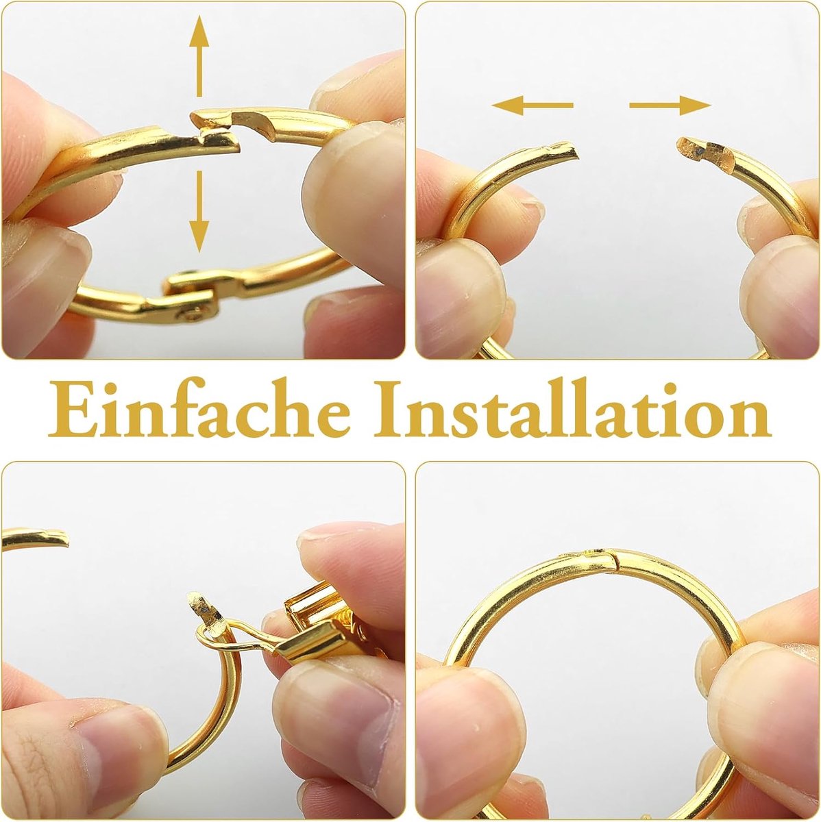 Gordijnringen met clips 32pcs - goud - roestvrij staal - ideaal voor zware gordijnen - SnelShoppen