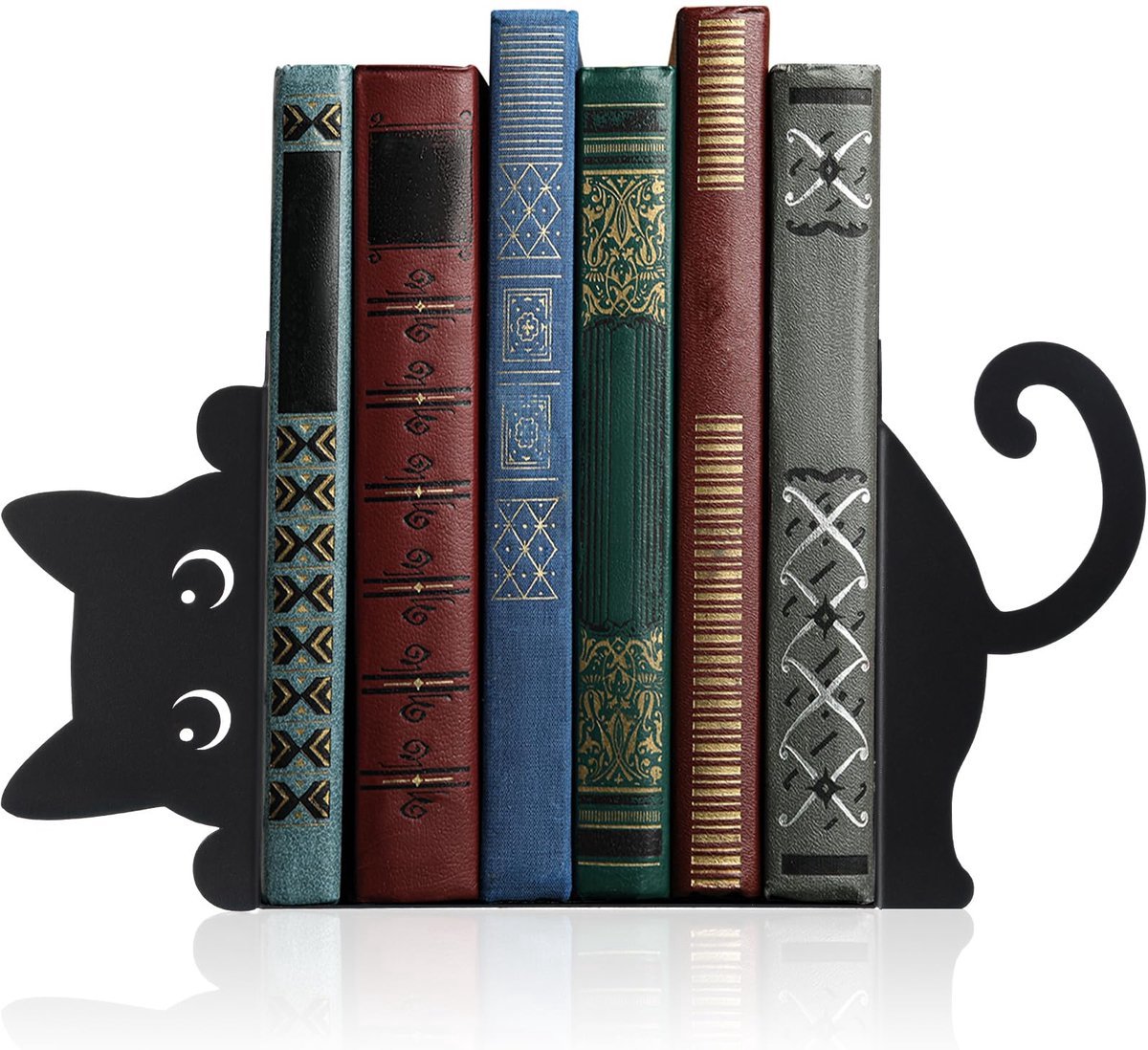 Casalora Peeping Cat Boekensteun - Metalen - Set van 2 - Decoratieve Boekenstandaard voor Planken, Kantoor en Woonkamer - Cadeau voor Kattenliefhebbers