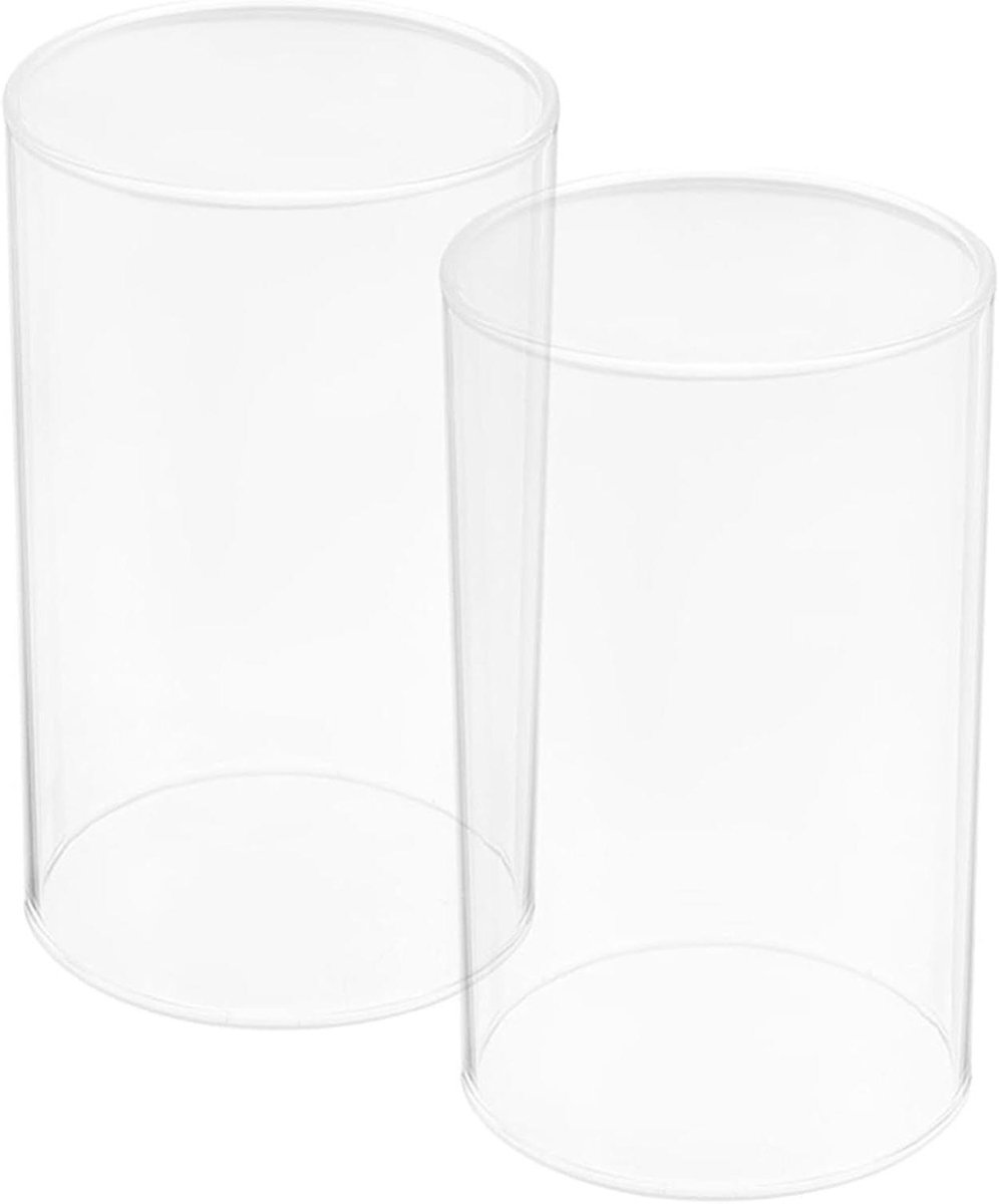 Glazen Kaarsenhouder Cilinder - Windlicht Kaarsenstandaard - Tafeldecoratie Feest - Transparant Glas - 10x6x6 cm - Transparant