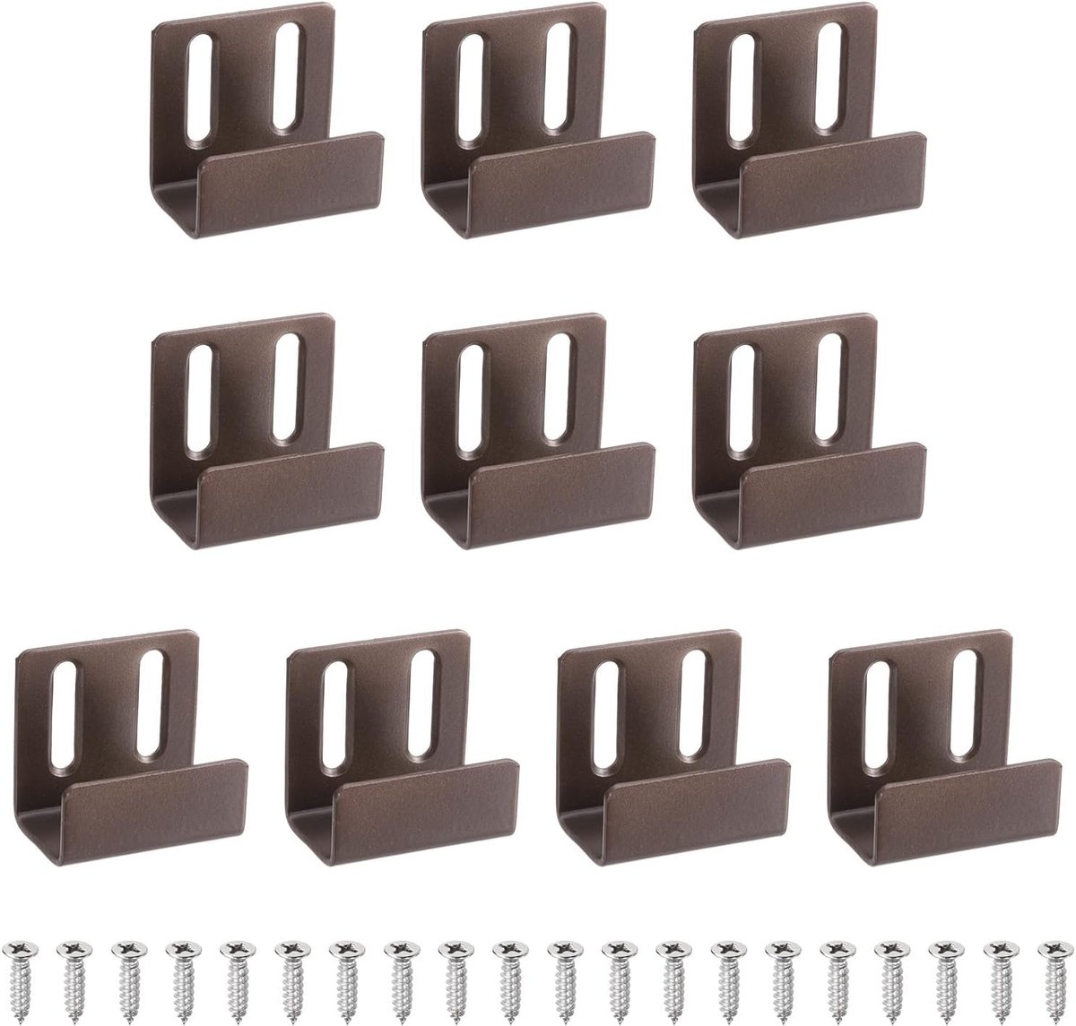 10 stuks haken voor tegels van roestvrij staal, verstelbare wandhouder voor zware lasten, haken voor wandmontage met schroeven, zwart brons, binnenbreedte 20 mm