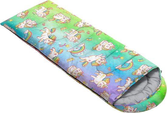 Kinderslaapzak - Slaapzakken voor kinderen - Kamperen en wandelen - Waterdicht en koudebestendig - 80 x 230 cm - Eenhoorn — afbeelding 5