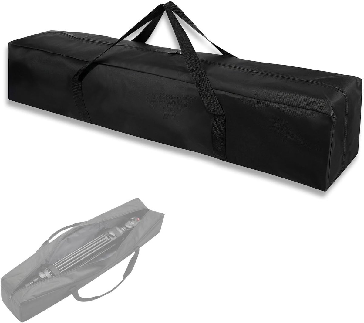 Statieftas met ritssluiting, 120 x 20 x 20 cm, draagtas voor statief, waterdichte beschermhoes voor tentstokken, campinguitrusting, accessoires voor caravans en statieven, Zwart, 150cm
